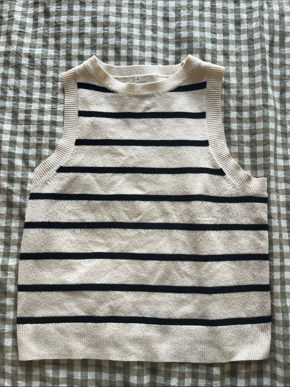 A New Day Cream & Black Striped Knit Tank 🩵